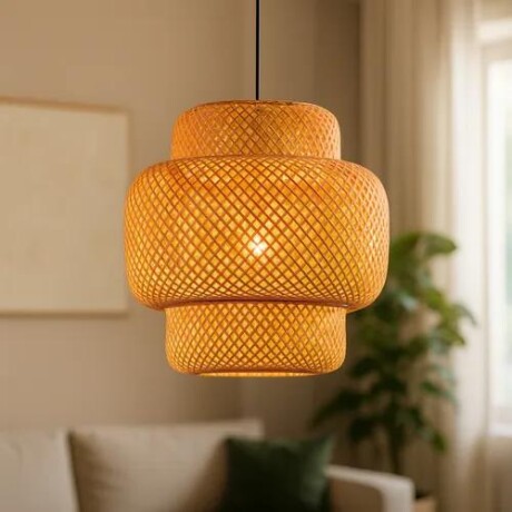 Lámpara Colgante de bambú natural, estilo rústico 40cm de altura 45 cm de diámetro Lámpara Colgante de bambú natural, estilo rústico 40cm de altura 45 cm de diámetro