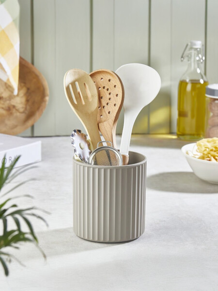 RECIPIENTE PORTA UTENSILIOS BEIGE