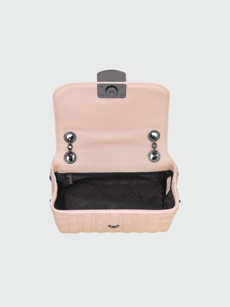 Longchamp -Cartera de cuero con solapa, Brioche Rosado