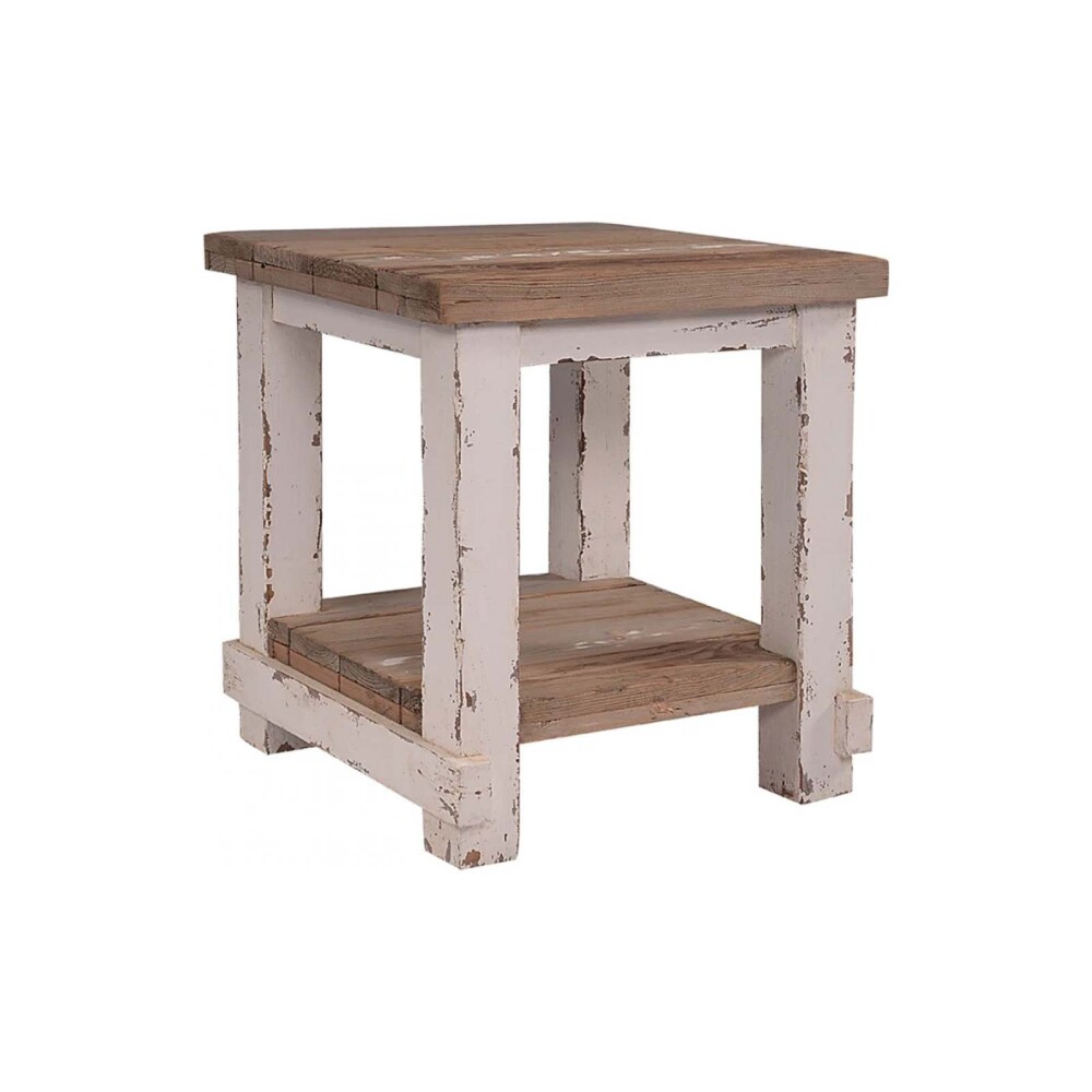 MESA DE LIVING LATERAL - ARRIME PINO NATURAL-BEIGE AM12 NAT/BCO