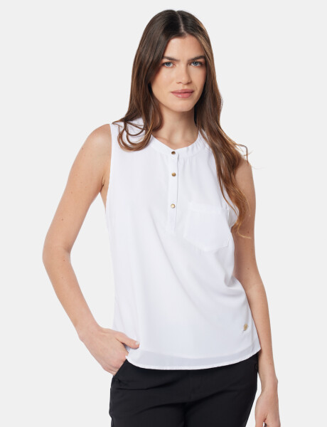 BLUSA MUSCULOSA CON BOTONES Blanco