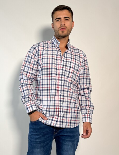 Camisa a cuadros Yano Blanco