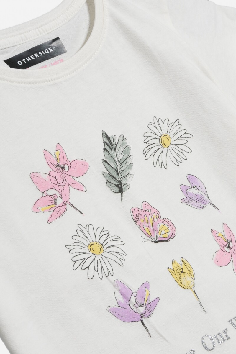 Remera con estampa floral BLANCO