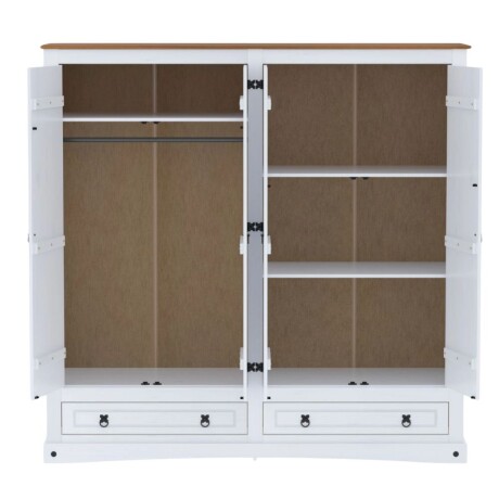 Promo Juego de Dormitorio Linea Naturale + Sommier 2 plazas Hamptons Hybrid Bronze BLANCO