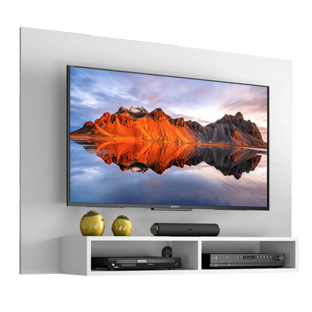 Panel Para Tv Rack Estante Living Led Modular BLANCO