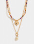Collares Cortos Con Piedra Natural Collar Corto Bañado En Oro Con Piedra Natural - Dorado