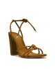 Sandalia Taco Ancho Alto Con Tiras Bronceado BRONCE
