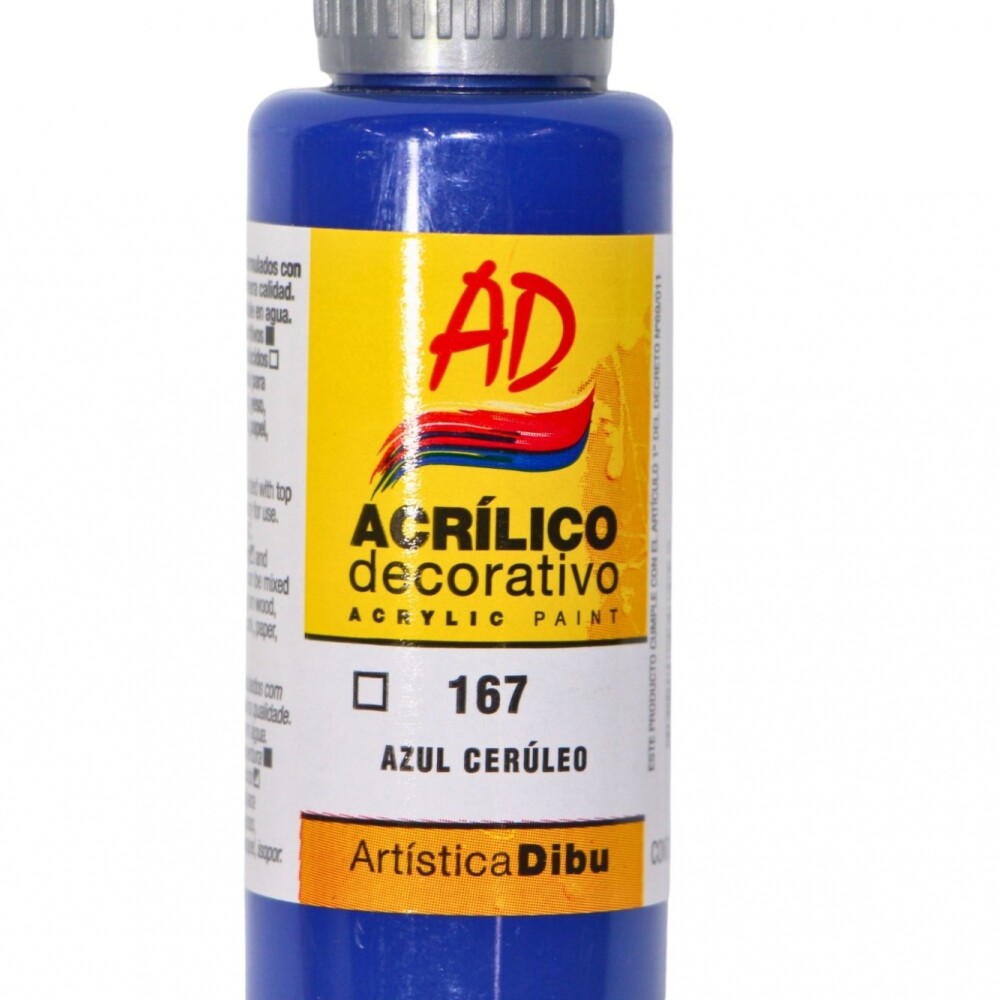 PINTURA ACRILICA ARTISTICA DIBU 60 ML. DIFERENTES COLORES COLOR AZUL CERULEO 167