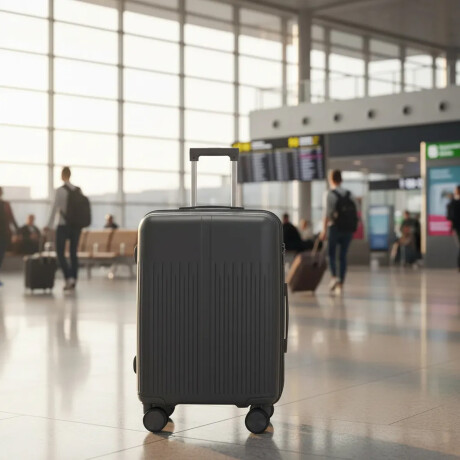 Valija Carry On Rígida Cierre Expandible Candado Ruedas 360° Gris Oscuro