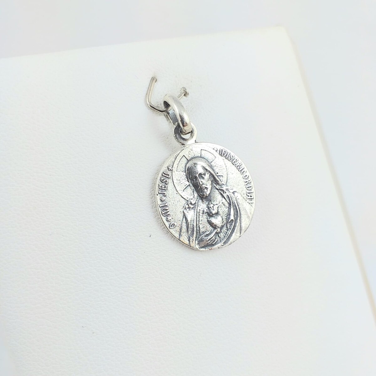 Medalla religiosa de plata 925, Escapulario (Sagrado Corazón de Jesús y Virgen del Carmen). 