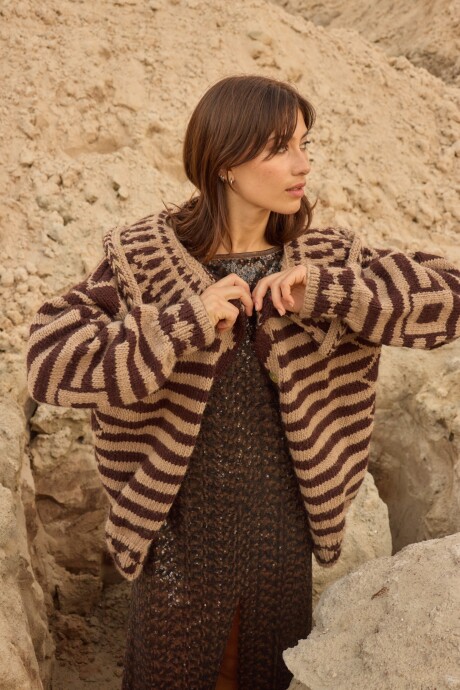 Eclectic Sweater Chocolate / Beige