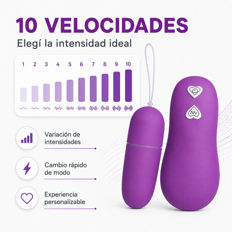 Huevo Vibrador Con Control Remoto Violeta