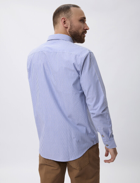 Camisa rayas algodon azul