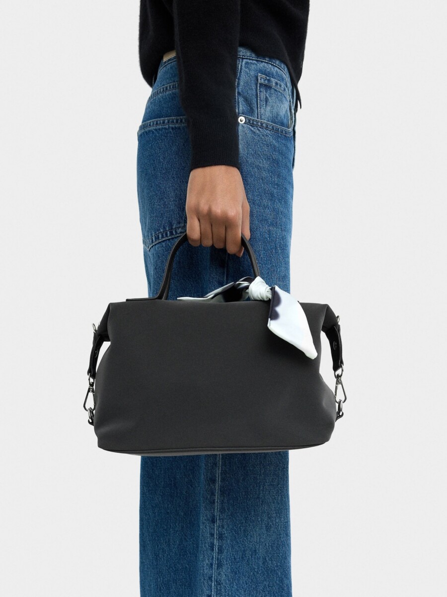 Bolso Tote De Textura Suave negro