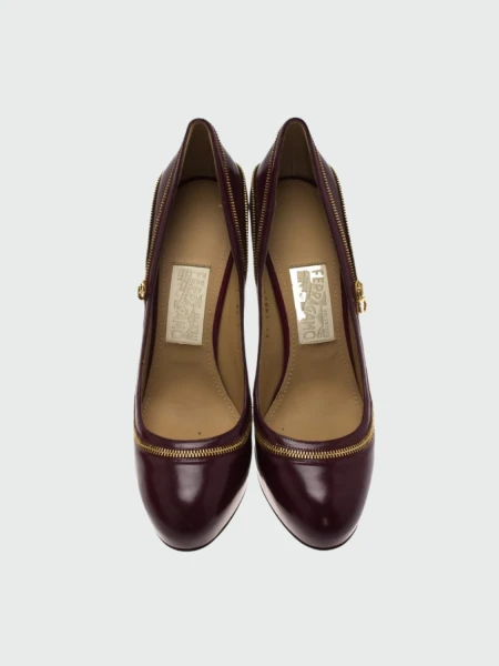 Salvatore Ferragamo, Calzado de cuero, RORY Bordó