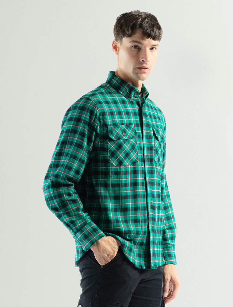 Camisa Franela Forum CFF-24 Verde/Fantasia 1