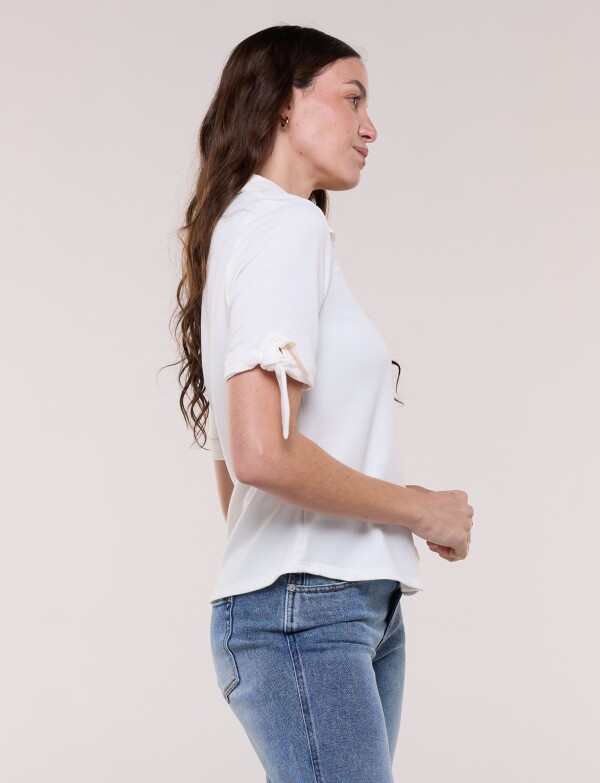 Camisa Tejida Bordado CRUDO