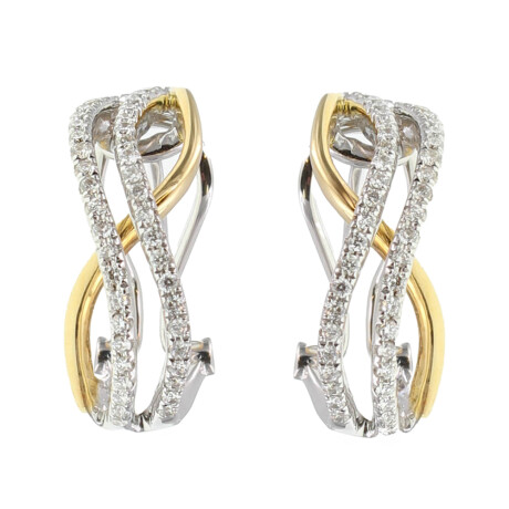 Caravanas Sisi de oro 18k con brillantes Caravanas Sisi de oro 18k con brillantes