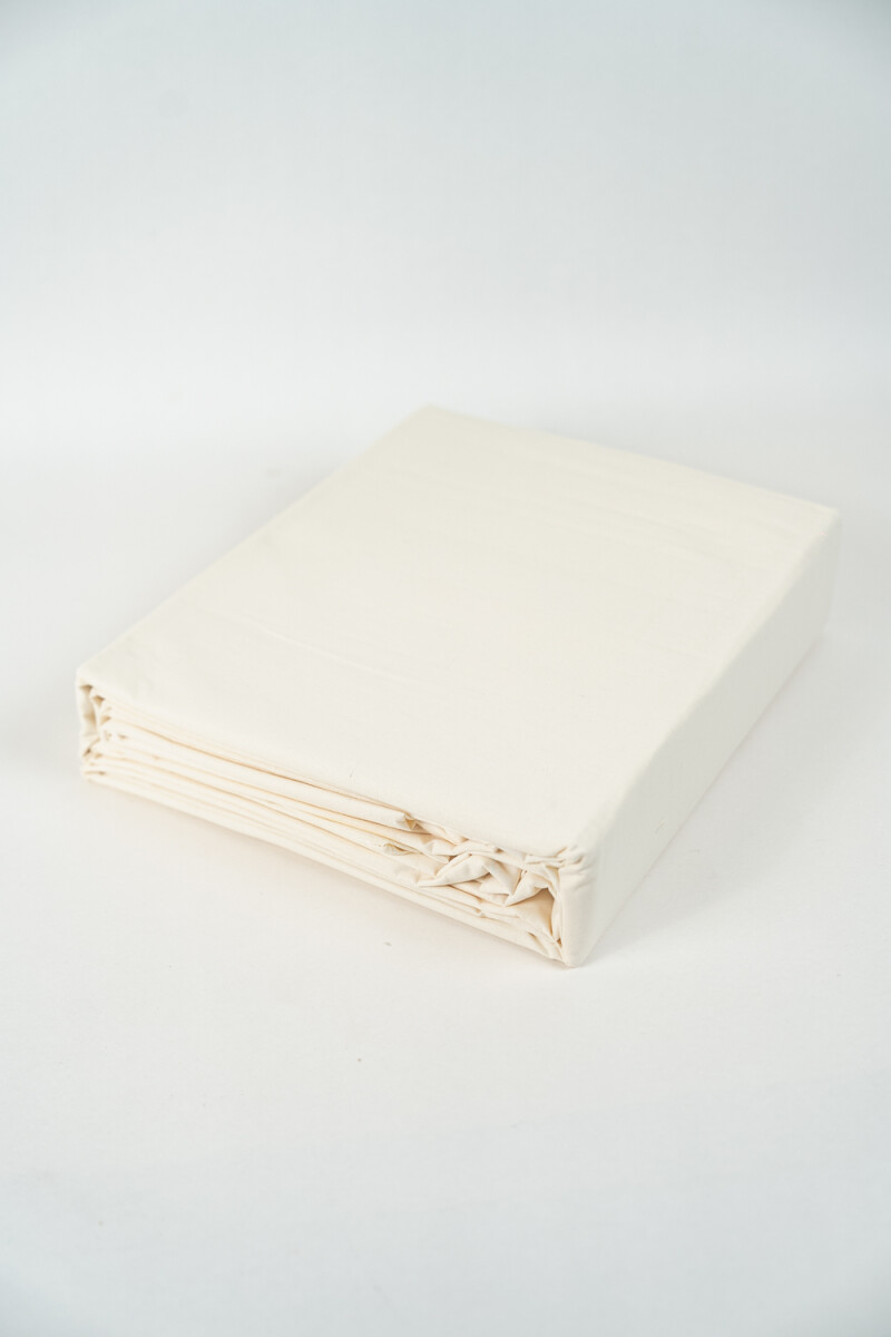 Sábanas 2 Plazas Queen 144 Hilos Liso - Crema 