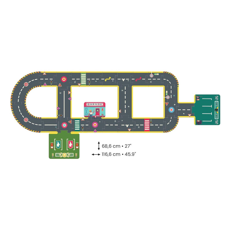 Puzzle 26 piezas Crazy Motors Giant City Circuit Djeco Puzzle 26 piezas Crazy Motors Giant City Circuit Djeco