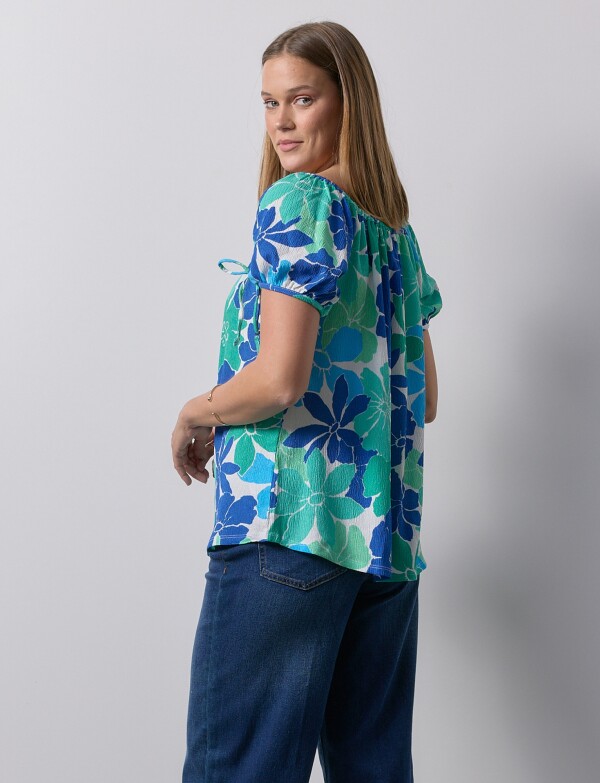 Blusa Frunce VERDE/MULTI