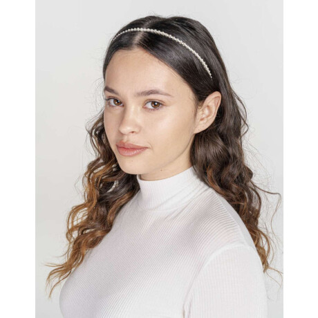 Vincha Con Perlas Combinacion Tricolor