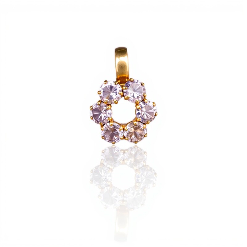 Dije Flor-Oro bajo-Piedra Zirconia-CP8541 conpiedra