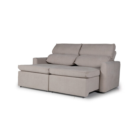 Sofá Santiago (Rebatible) - Tela Microfibra - 2,5 cuerpos TC 1010 (Beige)