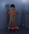 Monopatín Micro Maxi Glow LED Ajustable con 3 Ruedas Rojo