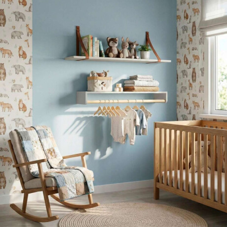 Estante Perchero Theo infantil Pino Natural y MDF Arena
