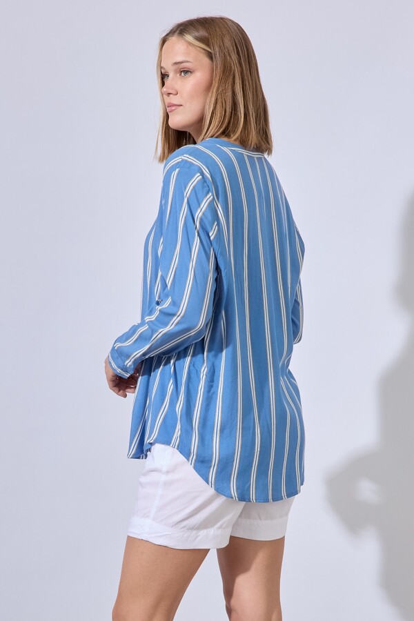 Camisa Lineas AZUL/MULTI