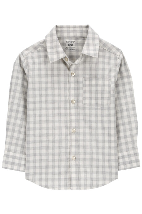 Camisa de popelina, diseño a cuadros Sin color