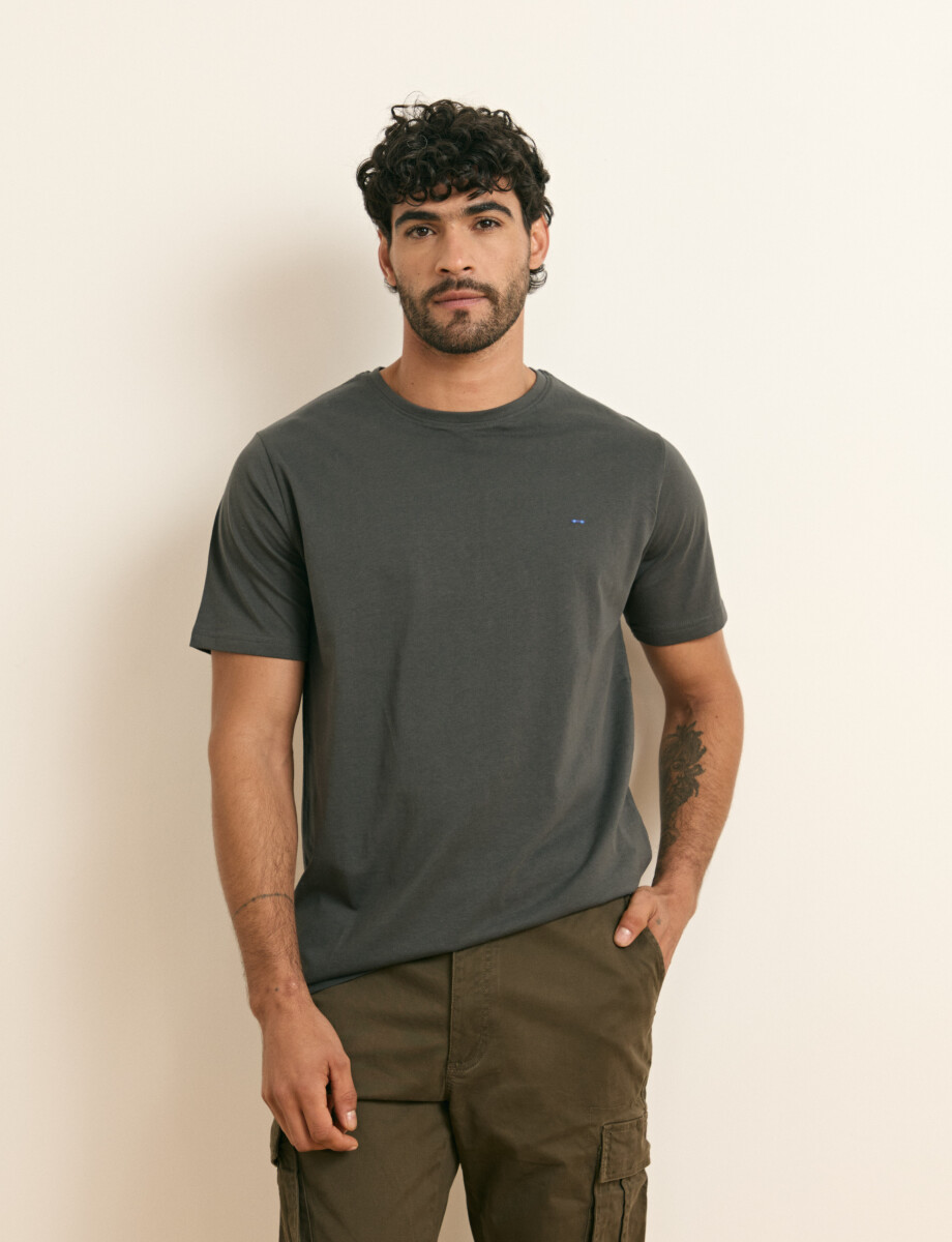 520658 T-SHIRT HARRINGTON LABEL Gris Oscuro