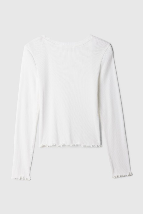 Remera Rib Manga Larga Niña New Off White