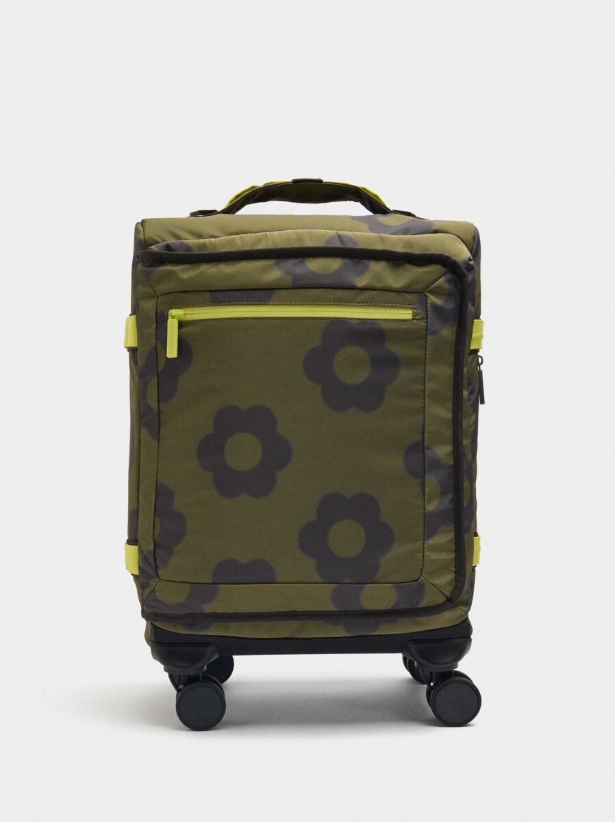 Maleta De Viaje De Nylon Estampado Floral - marron 