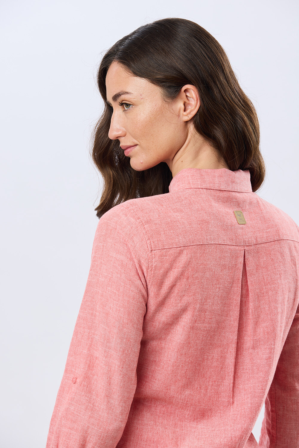 CAMISA LISA DE LINO Ladrillo