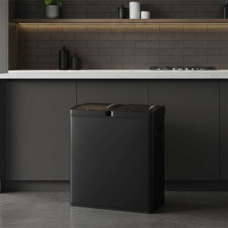 Papelera 60L(30L X2) 2 Compartimentos C/Sensor Negro