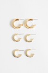 Set de tres aros strass dorado