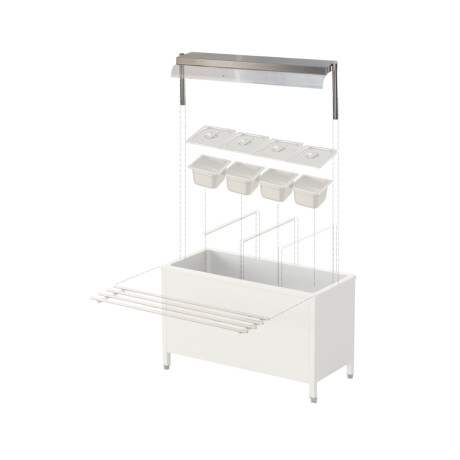Pasa Platos para Mesa Buffet de Acero Inoxidable 190 x 30 x 45 cm Pasa Platos para Mesa Buffet de Acero Inoxidable 190 x 30 x 45 cm