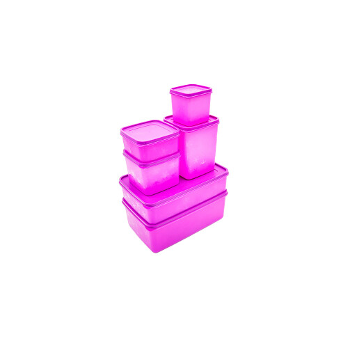 SET 6 RECIPIENTES RECTANGULARES ALASKA FRESHLIFE VIOLETA