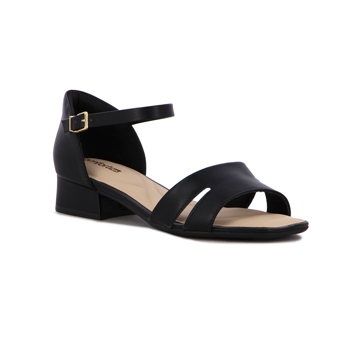 Sandalias Mujer Comfortflex Con Pulsera Y Taco Bajo - Negro 