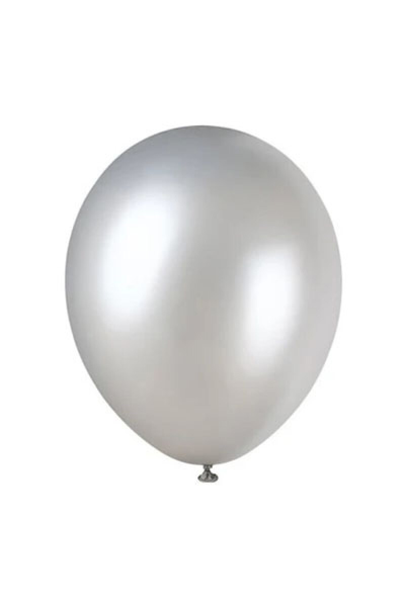 Globo 12"" perlado plateado x10 