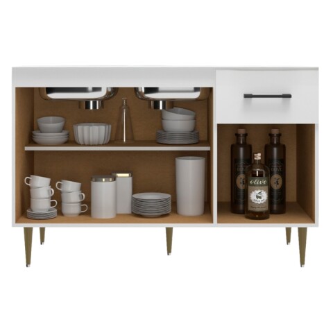 Bajo mesada 3 puertas 1 cajón S/Pileta 120x50x73cm Blanco Bajo mesada 3 puertas 1 cajón S/Pileta 120x50x73cm Blanco