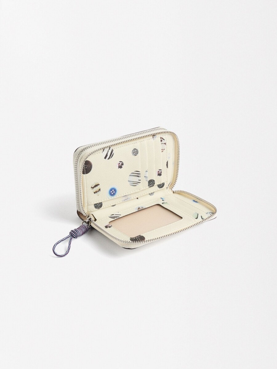 Cartera Estampada Con Cierre Doble crudo