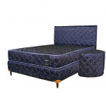 SOMIER COMPLETO CONVENCIONAL 1.40X1.90 AZUL 80K + 2 ALMOHADAS Unica