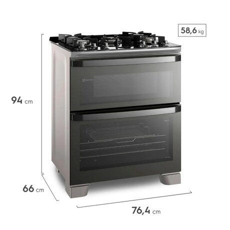 Cocina 5 Hornallas Doble horno mesada vidrio Electrolux FE5AD Cocina 5 Hornallas Doble horno mesada vidrio Electrolux FE5AD