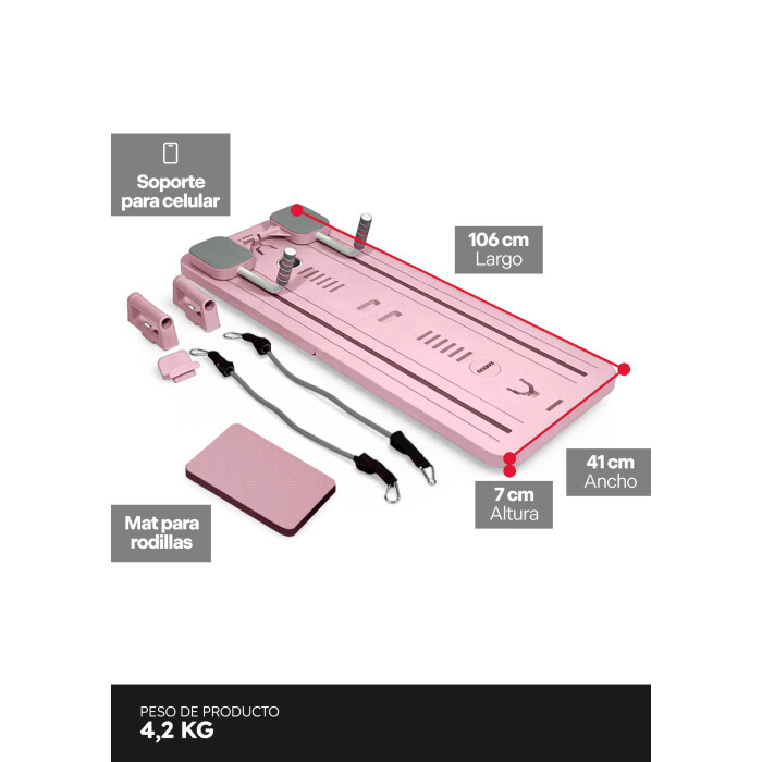 Tabla de Pilates Plegable Randers ARG-920-R Rosa Tabla de Pilates Plegable Randers ARG-920-R Rosa