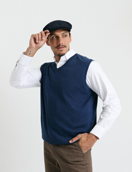 470885 CHALECO HARRINGTON LABEL Azul Piedra