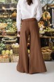 PANTALON WIDE XL LINEN SS26 Chocolate