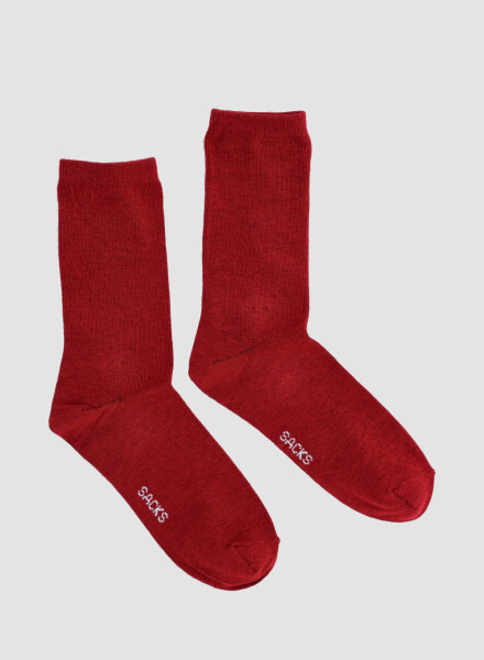 Medias de algodón lisa. Rojo birck